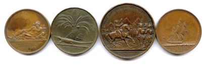 null Quatre médailles en bronze 1798 et 1799 : Conquête de la Basse-Egypte (Brenet)...