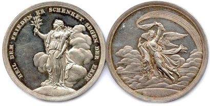 null Deux médailles en argent 1801 (Loos) Paix de Lunéville Frédéric Guillaume III...