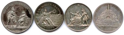 null Quatre médailles en argent 1801-1804 (Loos) : Défense de Copenhague Ø 39 mm...