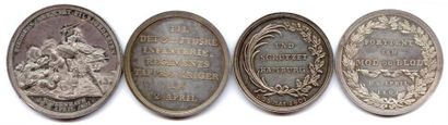 null Quatre médailles en argent 1801-1804 (Loos) : Défense de Copenhague Ø 39 mm...