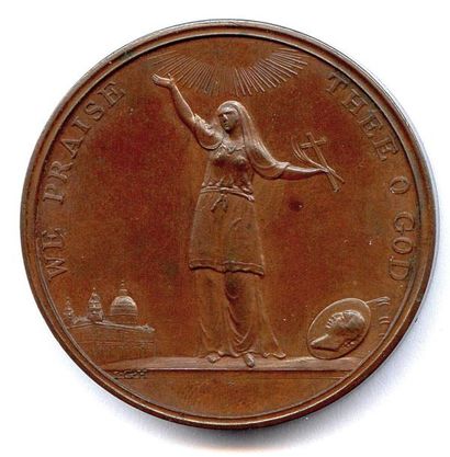 null Deux médailles en bronze 1802 (Hancock): Paix d'Amiens My Soul doth magnify...