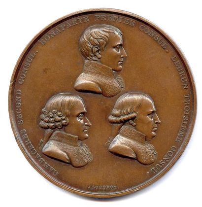 null Promulgation du traité d'Amiens (Jeuffroy) Bustes des Trois consuls à droite....