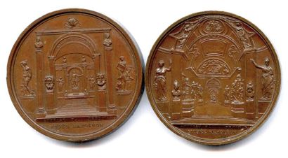 null Trois médailles en bronze 1804 : Distribution des Aigles (Droz et Jeuffroy)...