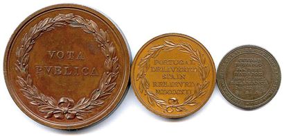 null Deux médailles et un token en bronze 1812 : Campagne du Marquis de Wellington...