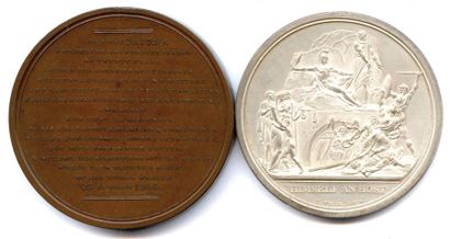 null Deux médailles 1813 et 1814 de William Pitt le Jeune (1759-1806) : Manchester...