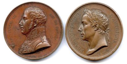 null Deux médailles en bronze 1814 (Gayrard): François Ier d'Autriche visite la Monnaie...