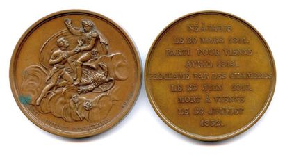 null Deux médailles en bronze de Napoléon II : Mort du Duc de Reichstadt titre donné...