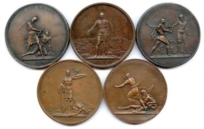 null Série de cinq médailles en bronze (1834-1836) du Comte TOLST OÏ commémoratives...
