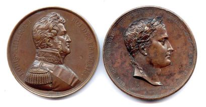 Deux médailles en bronze 1840 : translation...