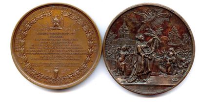 null Deux médailles en bronze 1840 : translation du corps de napoléon aux Invalides...
