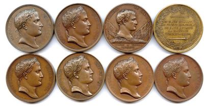 Huit médailles en bronze de l'Empire 1805...