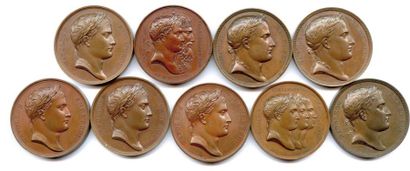 Neuf médailles en bronze de l'Empire 1806...