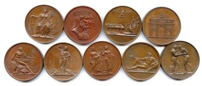 null Neuf médailles en bronze de l'Empire 1806 et 1807 : Occupation de Hambourg (Andrieu...