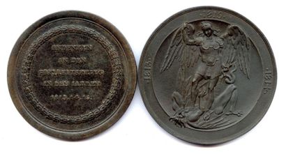 null Six médailles en fonte 1814, 1815, 1816 : Paix de Paris (Zbirow selon Blackwatch)...