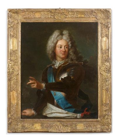 Hyacinthe RIGAUD, suiveur de Ecole FRANCAISE du XVIIIè siècle «Portrait de Louis...