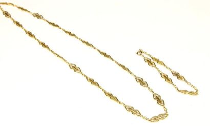 null DEMI PARURE en or jaune, composée d'un collier et d'un bracelet Poids brut:...