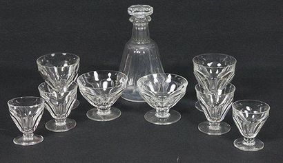 BACCARAT Service de verres en cristal modèle Talleyrand comprenant: 9 verres à eau...