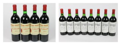 null Lot panaché de 12 bouteilles: Château FIGEAC, 1976, Saint Emilion (4 bouteilles...