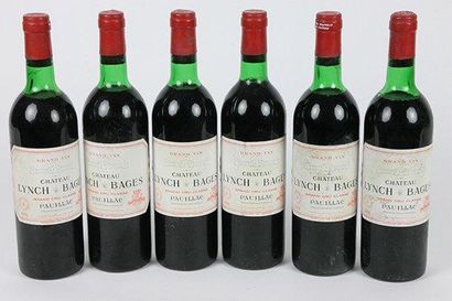 null Château LYNCH-BAGES, 1976 6 bouteilles (1 base goulot, 5 légèrement bas, certaines...