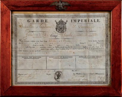 null Garde impériale-Congé Absolu Rare congé absolu du Sieur Joseph Ferdinand Denin,...