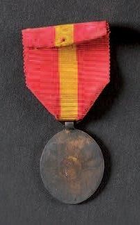 null Médaille de Bailen, créée en 1808. Modèle pour hommes de troupe. En cuivre,...