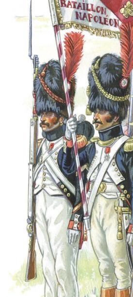 null Rarissime et unique drapeau des Grenadiers du Bataillon Napoléon à l'Ile d'Elbe...