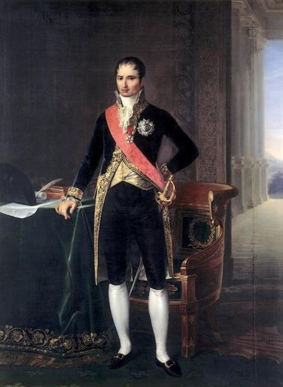 null «Joseph Bonaparte 1802». Plaque de Conseiller d'Etat, ovale, en cuivre argenté,...