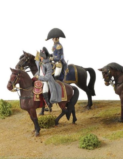 null Trois dioramas. Figurines en plastique. «Scènes d'artillerie sous le Premier...