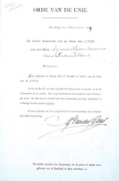 Ordre Royal de l'Union, institué en 1807....