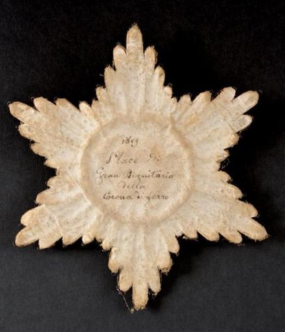 null Ordre de la Couronne de Fer, institué en 1805. Rare et grande plaque de manteau...
