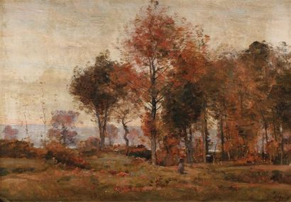 Louis Aimé JAPY (1840-1916) Paysanne en forêt Sur sa toile d'origine Signé en bas...