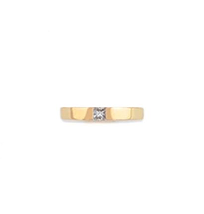 CARTIER «Tank» BAGUE en or jaune ornée d'un diamant de taille radiant de 0,25 carat....