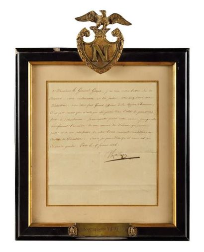 null NAPOLÉON IER. Lettre signée «Napoleon» au général Honoré Théodore Maxime GAZAN....