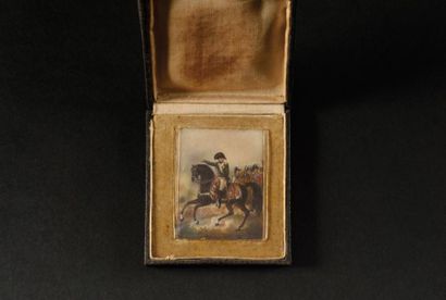 ÉCOLE FRANÇAISE du milieu du XIXe siècle «Napoléon Ier et son Etat-major.» Miniature...