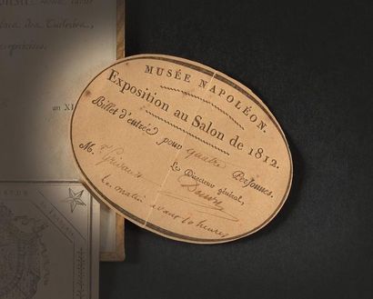null BILLET D'ENTREE POUR QUATRE PERSONNES A L'EXPOSITION DU SALON DE 1812 AU MUSEE...