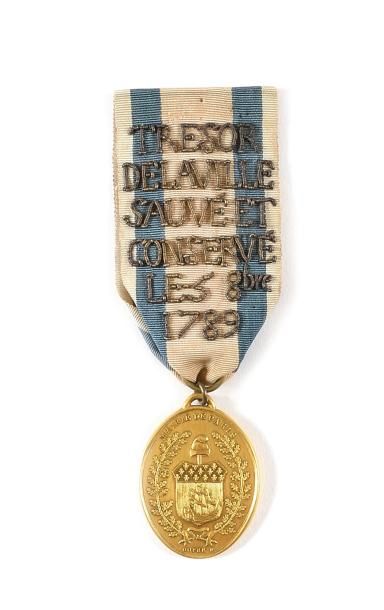 France Rarissime médaille accordée aux gardes nationaux de Belleville pour avoir...