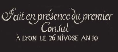 null «Il Nous A Donne La Paix» Fait en presence du Premier Consul à Lyon le 26 Nivose...