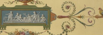 Jean-Baptiste Reveillon (1725-1811), dans le goût de Ensemble de six panneaux à décor...