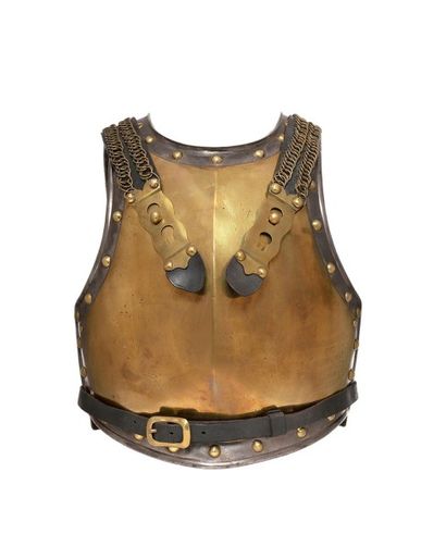 null Cuirasse de carabinier. En tôle de fer recouverte d'une feuille de laiton, garni...