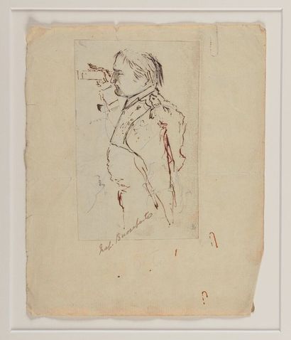 Ibbetson Denzil (1788- 1857) «L'Empereur Napoléon 1er regardant dans une lunette....