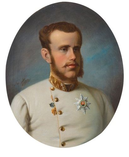 Josef Haier (1816-1891) «Portrait de Rodolphe François Charles Joseph de Habsbourg-Lorraine...