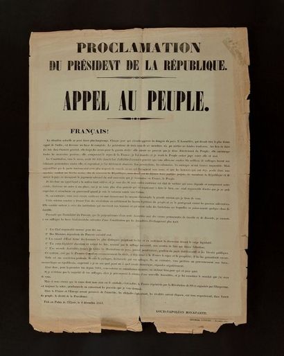 Proclamation du president de la République...