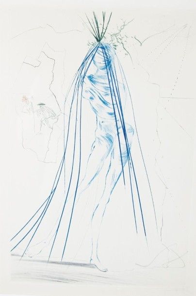 Salvador DALI (1904-1989) La Mariée, dans Tristan et Iseult Lithographie signée en...