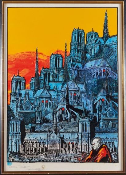 Philippe DRUILLET (né en 1944) Doisneau-Druillet: Paris de fou. Notre-Dame de Paris...