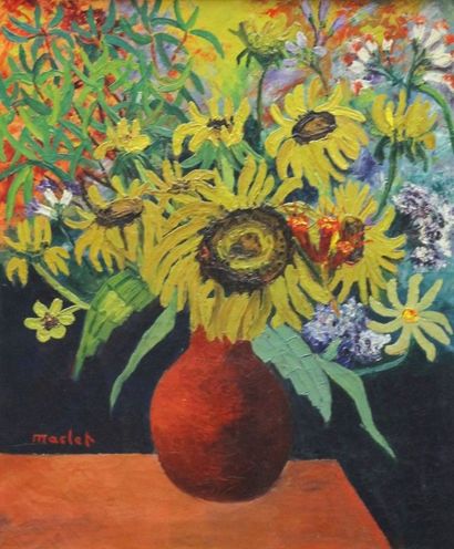 Elisée MACLET (1881-1962) Bouquet de fleurs Huile sur toile Signé en bas à gauche...