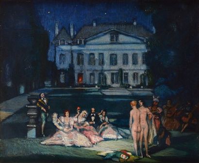 Federico BELTRAN-MASSES (1885-1949) Libertinage au clair de lune Sur sa toile d'origine...