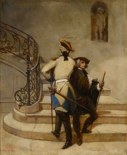 Alcide Joseph LORENTZ (1813-1891) Militaires de cavalerie Sur sa toile d'origine...