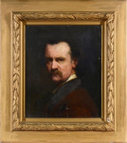 Jules VALADON (Paris 1826-1900) Portrait d'homme Toile d'origine Signé en bas à gauche:...
