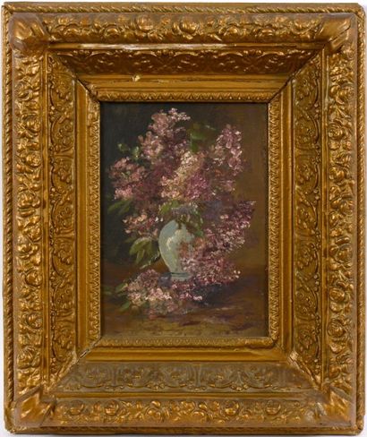 Edmond Van COPPENOLLE (1846-1914) Bouquets de fl eurs sauvages Deux huiles sur panneaux...