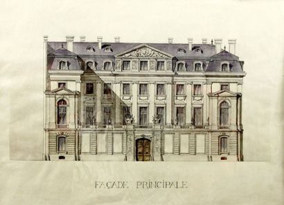 École Française du XIXe siècle Lot de trois projets architecturaux: élévation de...